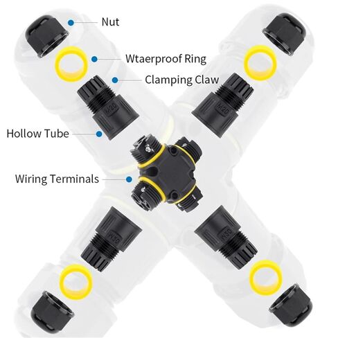 M20 X Types 4 Way Wire Connector Cable Joint Assembly Type Screw Locking Terminal Sealed Connectors 1Pcs(3P 9-12mm) in Saudi Arabia