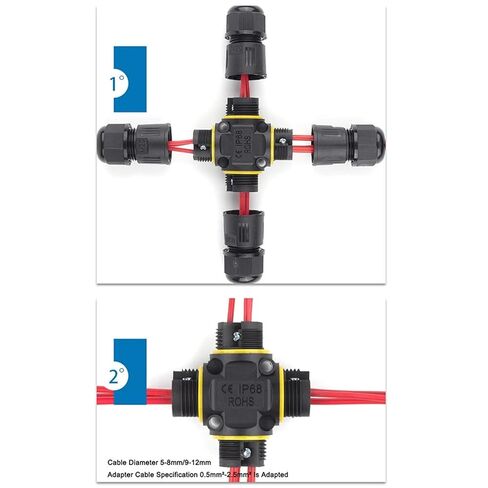 M20 X Types 4 Way Wire Connector Cable Joint Assembly Type Screw Locking Terminal Sealed Connectors 1Pcs(3P 9-12mm) in Saudi Arabia