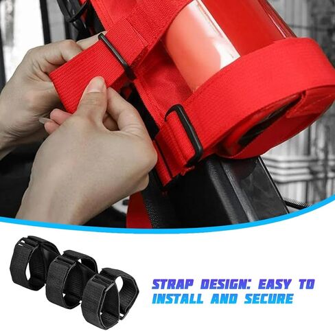 2PCS Car Roll Bar Fire Extinguisher Holder, Adjustable Vehicle Fire Extinguisher Mount Strap Brackets, Automotive Interior Safety Accessories, Universal for SUV Truck Off-Road (Black) in Saudi Arabia