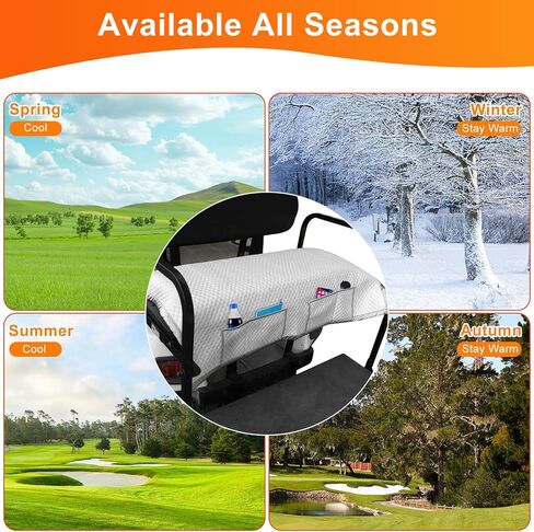 بطانية المقعد الخلفي لعربة الجولف لـ EZGO، Club Car، Yamaha، مواد ذات جودة محسنة، 43.7 بوصة × 29.1 بوصة، سهلة التركيب والتنظيف، 4 جيوب مريحة، أغطية المقعد الخلفي لعربة الجولف رمادية، مزدوجة غير قابلة للانزلاق in Kuwait