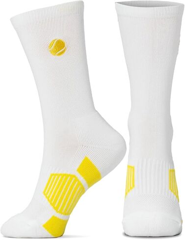 ChalkTalkSPORTS Tennis Socks - Embroidered Performance Crew Socks for Tennis Players - Multiple Colors - Adult Sizes in Saudi Arabia