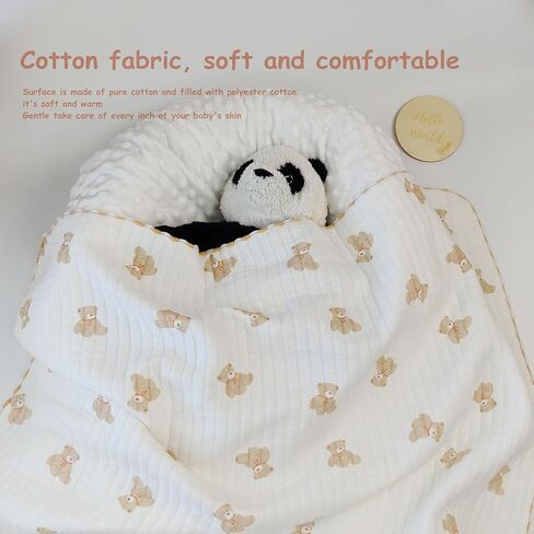 Cotton Baby Blanket Warm Toddler Quilt Lightweight Baby Bedding for Girls and Boys (Rabbit, 85x85CM) in Saudi Arabia