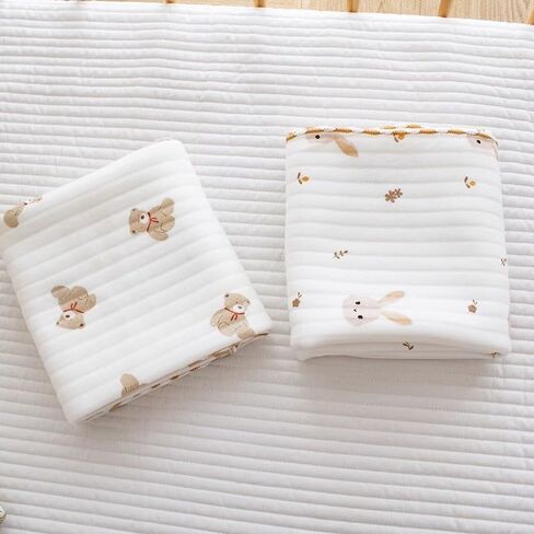 Cotton Baby Blanket Warm Toddler Quilt Lightweight Baby Bedding for Girls and Boys (Rabbit, 85x85CM) in Saudi Arabia