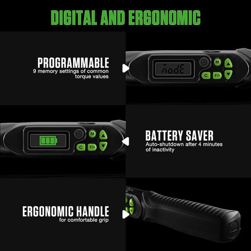 Hilmor 1963826 Digital Adjustable Torque Wrench for Mini-Split, HVAC Tools and Equipment, Digital LCD Screen, Light and Sound Indicators in Saudi Arabia