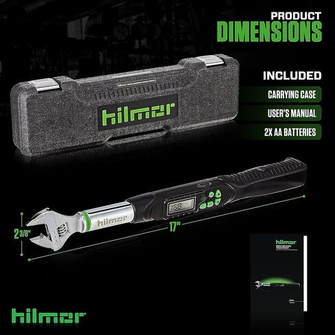 Hilmor 1963826 Digital Adjustable Torque Wrench for Mini-Split, HVAC Tools and Equipment, Digital LCD Screen, Light and Sound Indicators in Saudi Arabia
