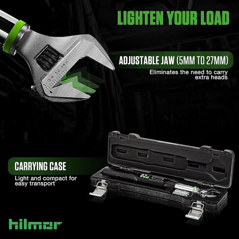 Hilmor 1963826 Digital Adjustable Torque Wrench for Mini-Split, HVAC Tools and Equipment, Digital LCD Screen, Light and Sound Indicators in Saudi Arabia
