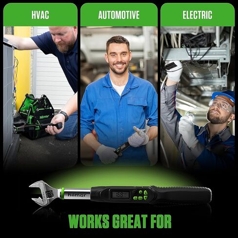 Hilmor 1963826 Digital Adjustable Torque Wrench for Mini-Split, HVAC Tools and Equipment, Digital LCD Screen, Light and Sound Indicators in Saudi Arabia