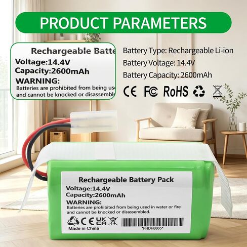 استبدال البطارية لـ Bobsweep Bob Sweep Pro SJP110020، Bob Standard، Bob Pethair Junior WJ540011 WP460011RO WPP56001 WPP56002 Bissell EV675 EV775 29339 28599 2859T 2859W 2933 3115، Kealive I6 Robot in Saudi Arabia