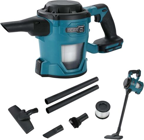 مكنسة Heimerdinger 85kPa اللاسلكية المتوافقة مع بطارية Makita 18V LXT - مكنسة كهربائية محمولة عالية الشفط بقدرة 500 واط لمواقع العمل وورش العمل والسيارات - كوب غبار سعة 1.0 لتر، وفلتر HEPA قابل للغسل (البطارية غير متضمنة) in Kuwait