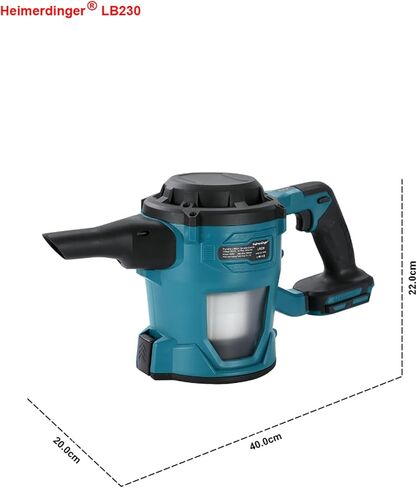 مكنسة Heimerdinger 85kPa اللاسلكية المتوافقة مع بطارية Makita 18V LXT - مكنسة كهربائية محمولة عالية الشفط بقدرة 500 واط لمواقع العمل وورش العمل والسيارات - كوب غبار سعة 1.0 لتر، وفلتر HEPA قابل للغسل (البطارية غير متضمنة) in Kuwait