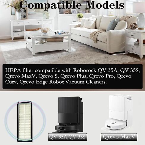 (12 عبوة) فلتر HEPA بديل لسلسلة Roborock Qrevo، QV35A، QV35S، Qrevo MaxV، Qrevo Plus، Qrevo Pro، Qrevo Curv، Qrevo Edge Robot Vacuum، مجموعة ملحقات المرشحات (ليست لـ Q Revo) in Kuwait