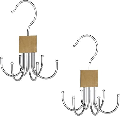 2 Piece Multifunctional Hook, Multi Claw Bag Storage Hook, Tie Multi-Functional Rotating 6-Prong Hook for Scarves, Belts, Home Storage (Black) in Saudi Arabia
