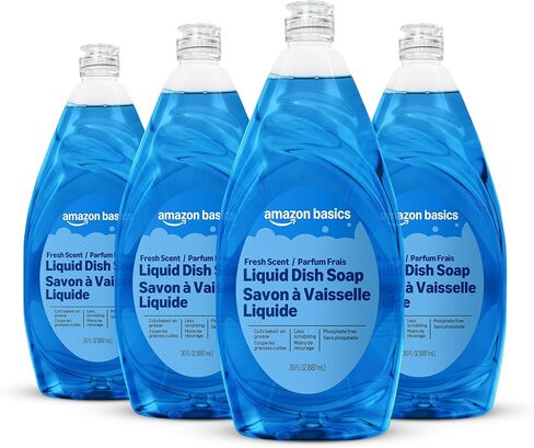 Amazon Basics Dish Soap, Fresh Scent, 30 fl oz, Pack of 4 in Saudi Arabia