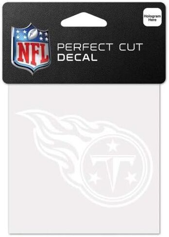 NFL Tennessee Titans 4x4 Perfect Cut White Decal, One Size, Team Color in Saudi Arabia