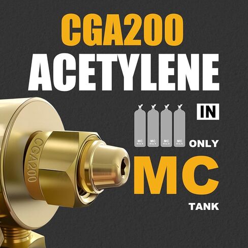 مجموعة منظم الأكسجين الأسيتيلين، وصلة مدخل CGA540 وCGA200 3/8-24 (النوع "A") وصلة مخرج in Kuwait