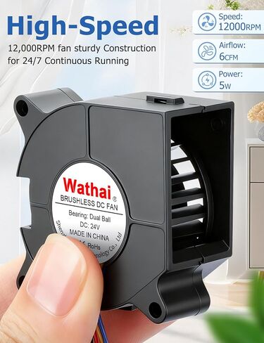 Wathai 4020 Fan 24V, 4 Pin PWM Small Blower Fans for Cooling, Upgrade 3D Printer 24 Volt Fans 40mm x 20mm Dual Ball Bearing, Hotend Part Centrifugal Fan in Saudi Arabia