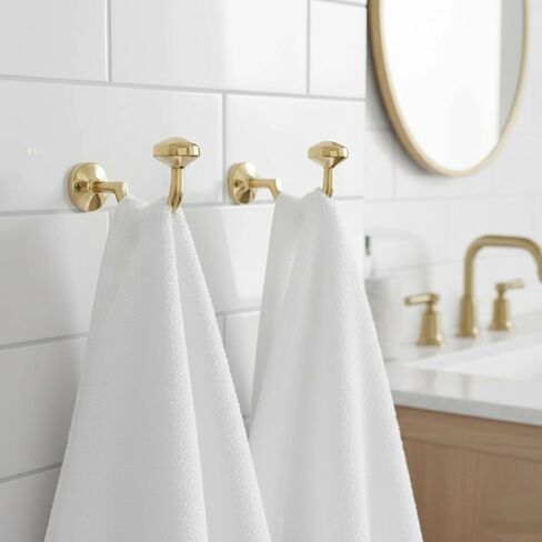 Handcrafted Unlacquered Brass Wall Hooks – Set of 2 - Solid Brass Coat & Towel Hooks - Vintage Wall Hangers for Bathroom, Kitchen, or Entryway in Saudi Arabia
