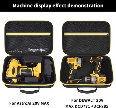 GWCASE Hard Storage Travel Case Compatible with Tire Inflator Portable Air Compressor 20V and 12V Car Power Adapter. Mesh Pocket for Accessories, Built-in Dividers, Black（Bag Only） in Saudi Arabia