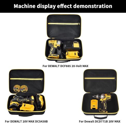 GWCASE Hard Storage Travel Case Compatible with Tire Inflator Portable Air Compressor 20V and 12V Car Power Adapter. Mesh Pocket for Accessories, Built-in Dividers, Black（Bag Only） in Saudi Arabia