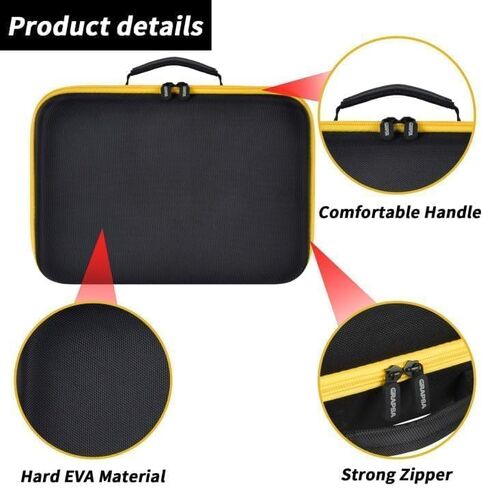 GWCASE Hard Storage Travel Case Compatible with Tire Inflator Portable Air Compressor 20V and 12V Car Power Adapter. Mesh Pocket for Accessories, Built-in Dividers, Black（Bag Only） in Saudi Arabia