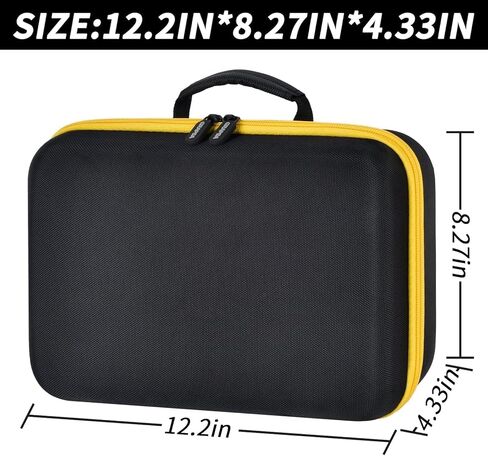 GWCASE Hard Storage Travel Case Compatible with Tire Inflator Portable Air Compressor 20V and 12V Car Power Adapter. Mesh Pocket for Accessories, Built-in Dividers, Black（Bag Only） in Saudi Arabia
