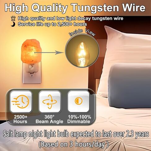 Night Light Bulbs 7 Watt,E12 Candelabra Base,120V,for Nightlight and Salt Lamp,Warm White,6 Pack in Saudi Arabia