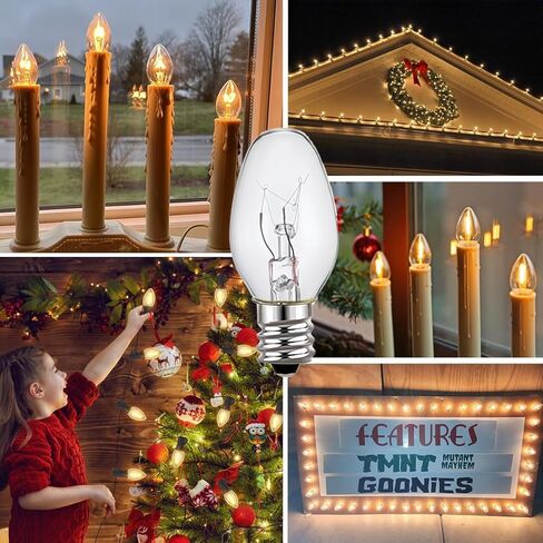 Night Light Bulbs 7 Watt,E12 Candelabra Base,120V,for Nightlight and Salt Lamp,Warm White,6 Pack in Saudi Arabia