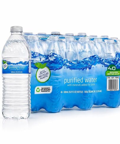 Purified Water Multipack, 40 Bottles x 16.9 fl oz, BPA-Free PET Plastic, Office and Home Hydration Case in Saudi Arabia