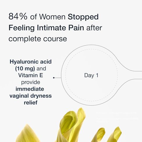 10 mg Hyaluronic Acid 10 inserts. Long lasting Feminine Moisturizer. Extra strenghts for dryness. With Vitamin A, E, Lactic Acid. Women-owned. Made in Italy in Saudi Arabia