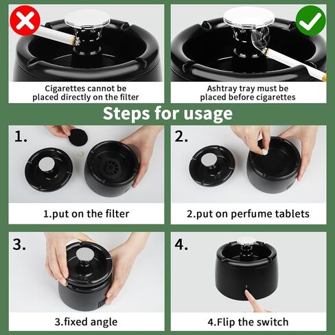 Smokeless Ashtray, Cleaner Air Smoke Removing Ashtray for Indoor and Outdoor Spaces in Saudi Arabia