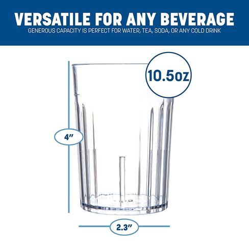 منتجات Carlisle FoodService Products Bistro Tumbler بهلوان بلاستيكي للمطاعم والمطاعم والمطابخ والبلاستيك، 10.2 أونصة، شفاف in Saudi Arabia