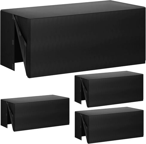 Fixwal Fitted Tablecloth Black Table Cloths for 4 Foot Rectangle Tables 2 Pack Table Cover for Folding Table Trade Show, Craft Show, Parties, Wedding, 48 x 24 Inch in Saudi Arabia
