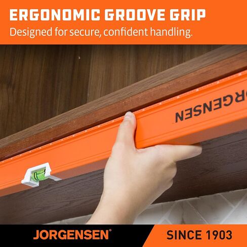 JORGENSEN 3-Piece Non-Magnetic Aluminum Spirit Level Set (No LED), 12"/24"/48" Precision Torpedo Levels with 45°/90°/180° Bubble Vials, Shockproof End Caps & Machined Base for Construction, Carpentry in Saudi Arabia