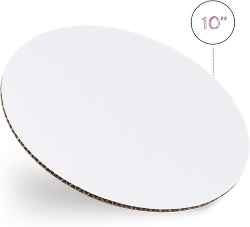 10 Inch White Cake Boards [48 Pack] Round Circle Cardboard Base Corrugated, Perfect for Cake Decorating in Saudi Arabia