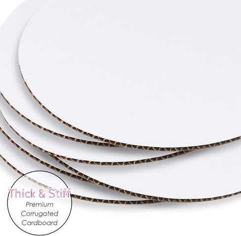 10 Inch White Cake Boards [48 Pack] Round Circle Cardboard Base Corrugated, Perfect for Cake Decorating in Saudi Arabia