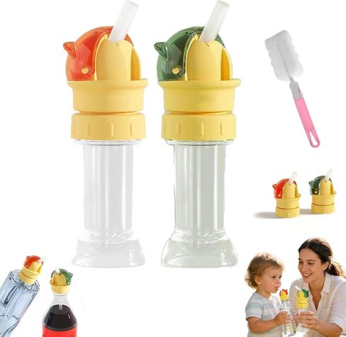 Water Bottle Spout Conversion Cap with Straw, 2026 Upgraded Water Bottle Spout Adapter, Reusable Silicone Sippy Cup Lid for Juice & Water Bottles, Spill-Proof Flip Top Cover (4PCS-Mix) in Saudi Arabia