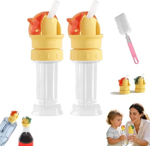 Water Bottle Spout Conversion Cap with Straw, 2026 Upgraded Water Bottle Spout Adapter, Reusable Silicone Sippy Cup Lid for Juice & Water Bottles, Spill-Proof Flip Top Cover (4PCS-Mix) in Saudi Arabia