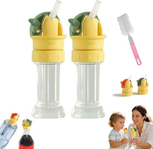 Water Bottle Spout Conversion Cap with Straw, 2026 Upgraded Water Bottle Spout Adapter, Reusable Silicone Sippy Cup Lid for Juice & Water Bottles, Spill-Proof Flip Top Cover (4PCS-Mix) in Saudi Arabia