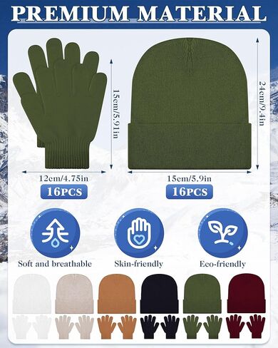 Kids Winter Beanie and Gloves Set Knit Hat Gloves Bulk Warm Unisex Cold Weather Hat for Donation in Saudi Arabia