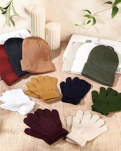Kids Winter Beanie and Gloves Set Knit Hat Gloves Bulk Warm Unisex Cold Weather Hat for Donation in Saudi Arabia