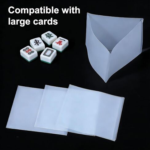 4 Pcs 2026 Mahjong Card Sleeve Protectors, Mah Jongg Cards Holder Cover, Frosted Clear Plastic Covers for 2025/2026 Large Size Print Scorecards (6 1/8" x 4 3/4"), Mahjong Accessories Gift in Saudi Arabia
