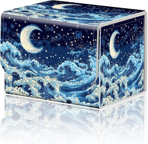 صندوق تخزين ألعاب البطاقات TCG Deck Box MTG Card Box Organizer Trading Card Case Commander Deck Box TCG Card Storage Box إغلاق مغناطيسي نمط إبداعي يصل إلى 200 بطاقة، القواقع الفطر الفراشات in Kuwait