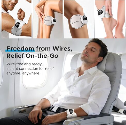 NEENCA Wireless TENS Unit Muscle Stimulator, Smart Rechargeable TENS EMS Muscle Massager for Knee/Shoulder/Back Pain Relief. 4 TENS Pads with Remote Control for Physical Therapy,9 Modes 19 Intensities in Saudi Arabia