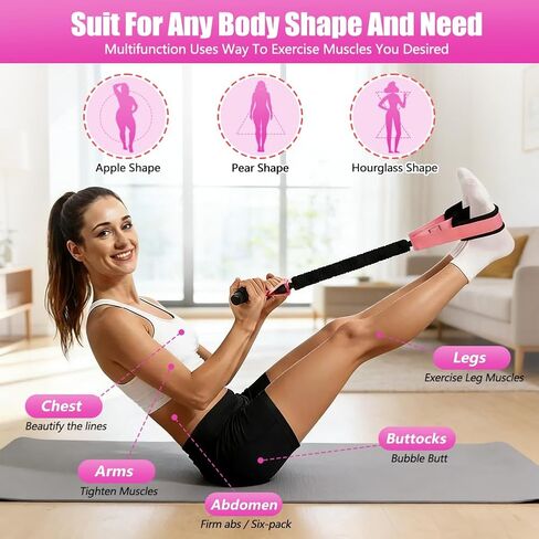 Upgrade 75 LB Pedal Resistance Band with Handle, Multifunction Tension Rope with Thickened Latex Tubes and Soft Foam Fabric Foot Pedal,Puller Resistance Band for Abdomen, Waist, Arm, Core/ABS, Leg in Saudi Arabia