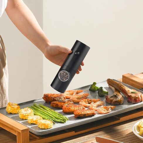 Electric Pepper Grinder or Salt Mill, Automatic Pepper Mill (Not Included Battery), Ceramic Rotor with Adjustable Coarseness and Salt Grinder Refillable, One Hand Operation Modle 1 in Saudi Arabia