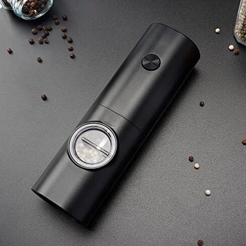 Electric Pepper Grinder or Salt Mill, Automatic Pepper Mill (Not Included Battery), Ceramic Rotor with Adjustable Coarseness and Salt Grinder Refillable, One Hand Operation Modle 1 in Saudi Arabia