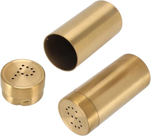 Gold Salt And Pepper Shakers Salt Shaker Gold Stainless Steel 2Pcs Gold Spice Jar Stainless Steel Rustproof Screw Open Top Seasoning Shaker Bottle For Salt Sugar Pepper Paprika in Saudi Arabia