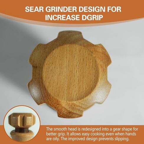 Wooden Salt And Pepper Grinder Set –【Gear-Shape Knob & Effortless Grinding】8 Inch Manual Refillable Pepper Grinder Set (2) in Saudi Arabia