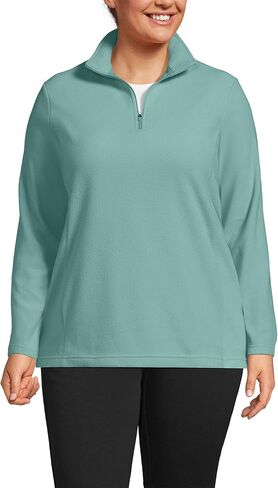 Lands' End Womens Anyweather Quarter Zip Fleece Pullover Mint Sky Regular X-Small in Saudi Arabia