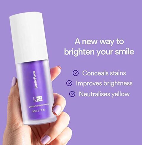 Purple Toothpaste for Teeth Whitening,Purples Teeth Whitening Kit,2PCS Purple Color Corrector Whitening Toothpaste,Tooth Stain Removal,Fresh Breath Formula with Unique Purple for Coffee/Smokers/Tea in Saudi Arabia
